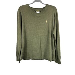 Polo Ralph Lauren Olive Heather V-Neck M Old Money Earthy Preppy Gorpcore Staple